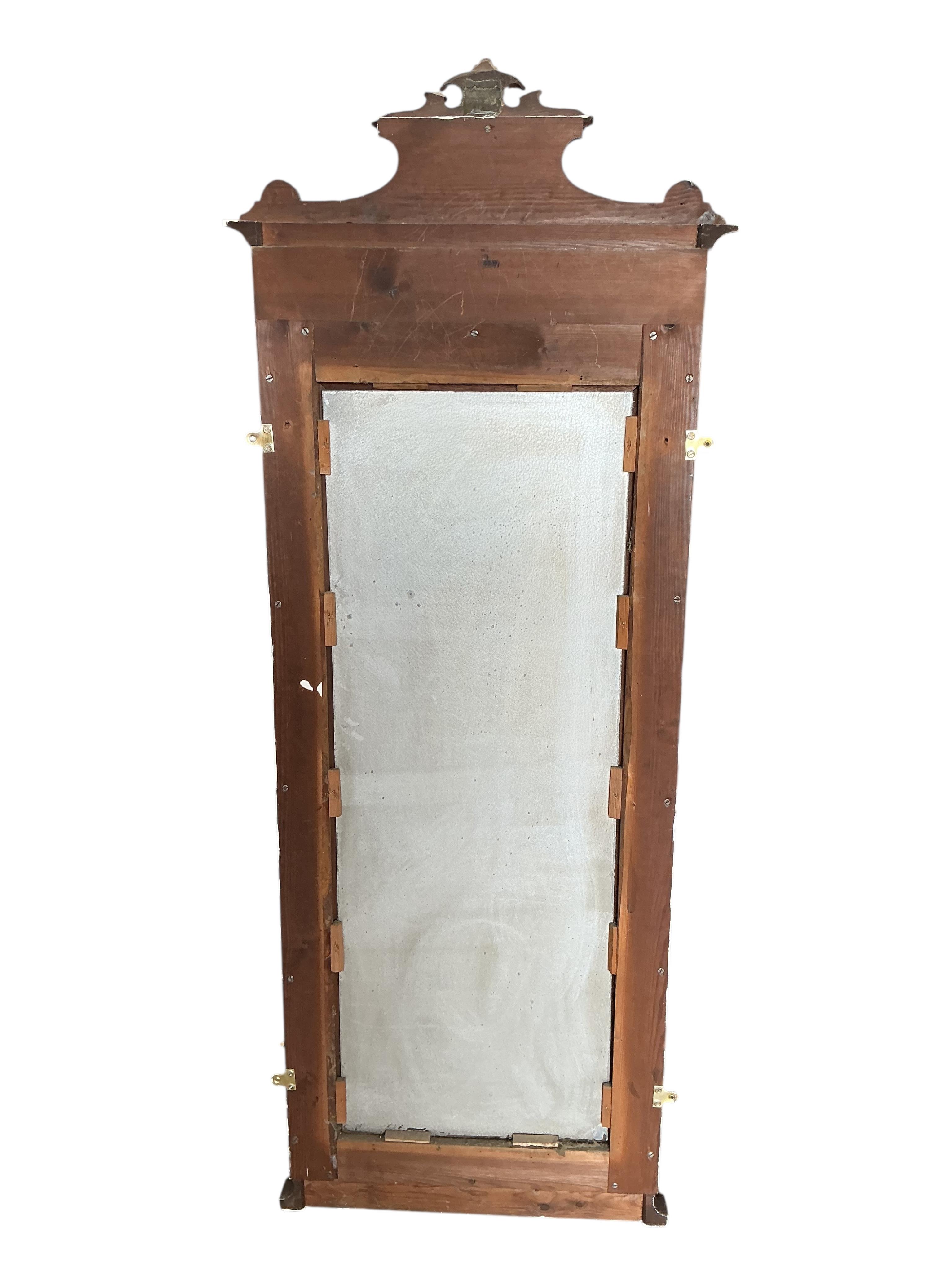 A 19th century French mahogany robing mirror, width 66cm, height 170cm